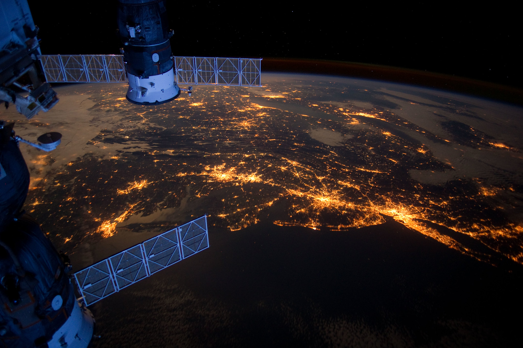 A view of the Eastern US from space.